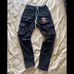 Custom black cozy cargo pants
